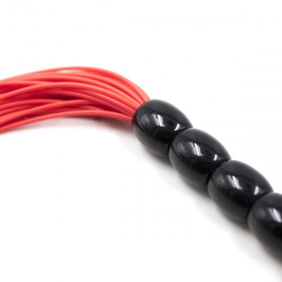 Tüylü Silikon 23cm Mini Kırbaç - Kırmızı - Görsel 3