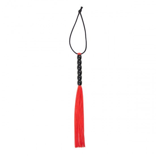 Tüylü Silikon 23cm Mini Kırbaç - Kırmızı - Görsel 2